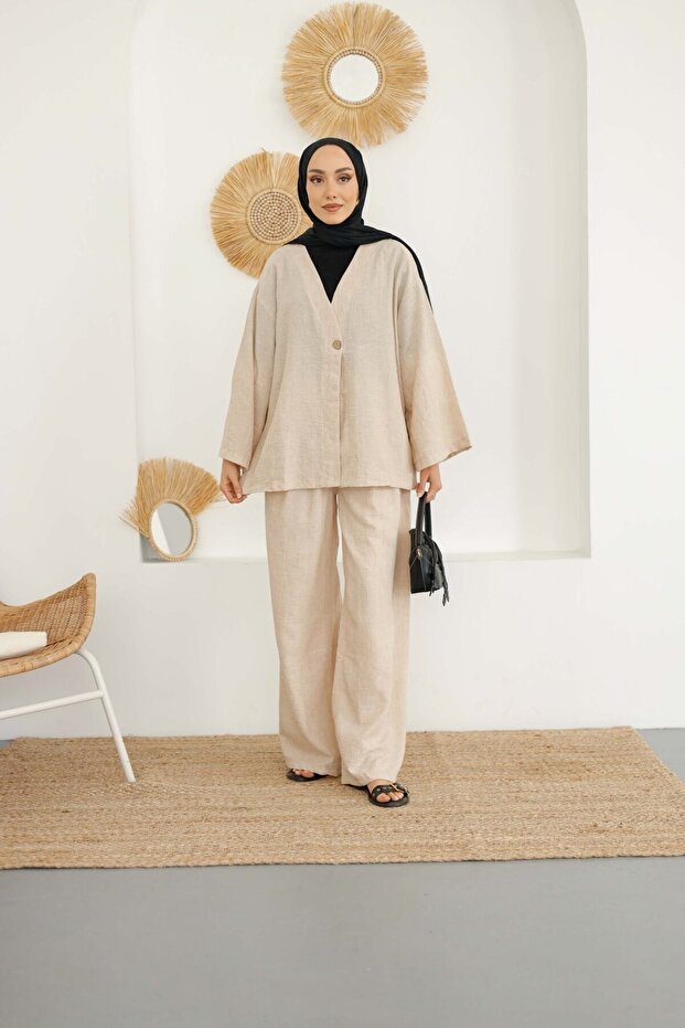 Single Button Jacket Set - 5