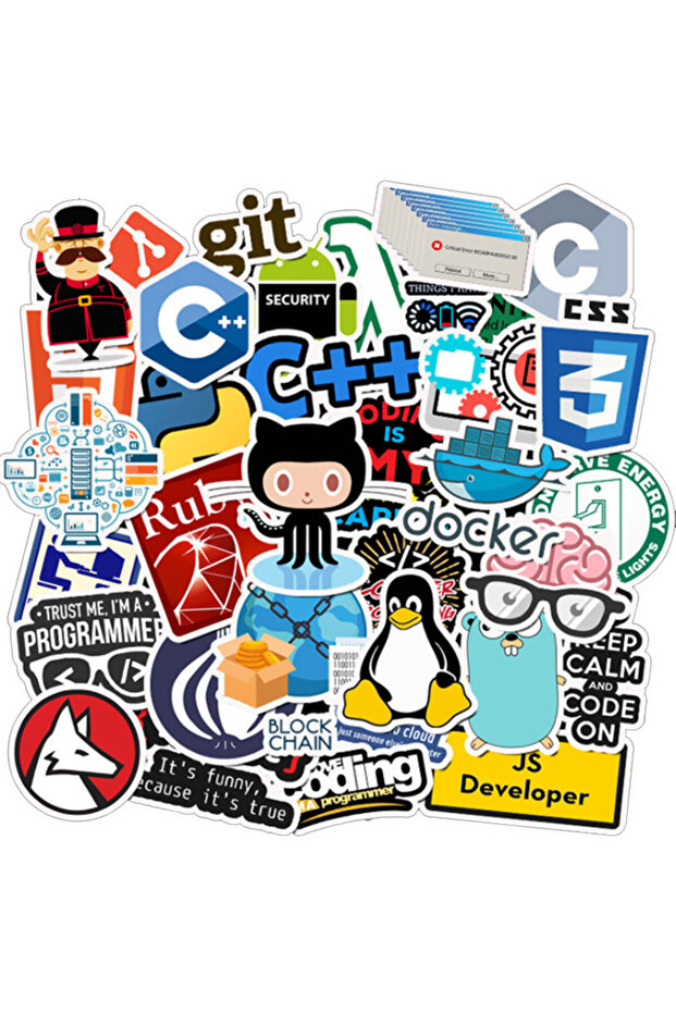 50 قطعة ملصقات برمجة Geek Python Java Internet PHP Docker HTML Bitcoin ملصقات فينيل لأجهزة الكمبيوتر المحمول - 1