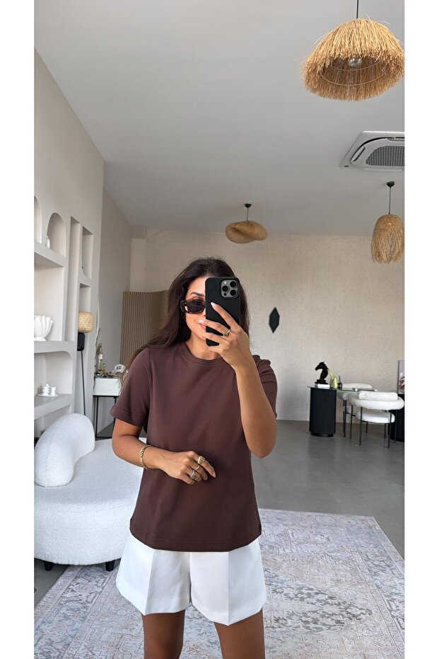 Brown Dlv Basic Cotton Tshirt - 4