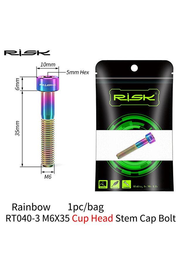 35 CL 1PC M6x30/35/40/50mm Headset Stem Top Fixing Screw Extended Bolt, Titanium Alloy Oil Disc Scre