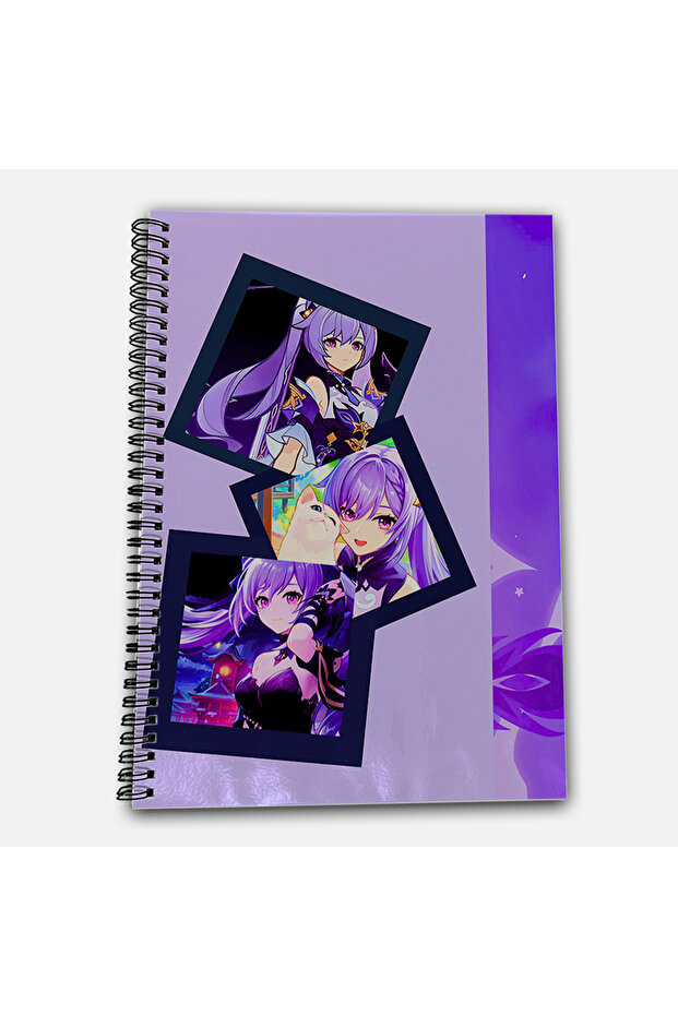 Genshin Impact Keqing Checkered A4 School Notebook 72 Sheets Model 2 - 2
