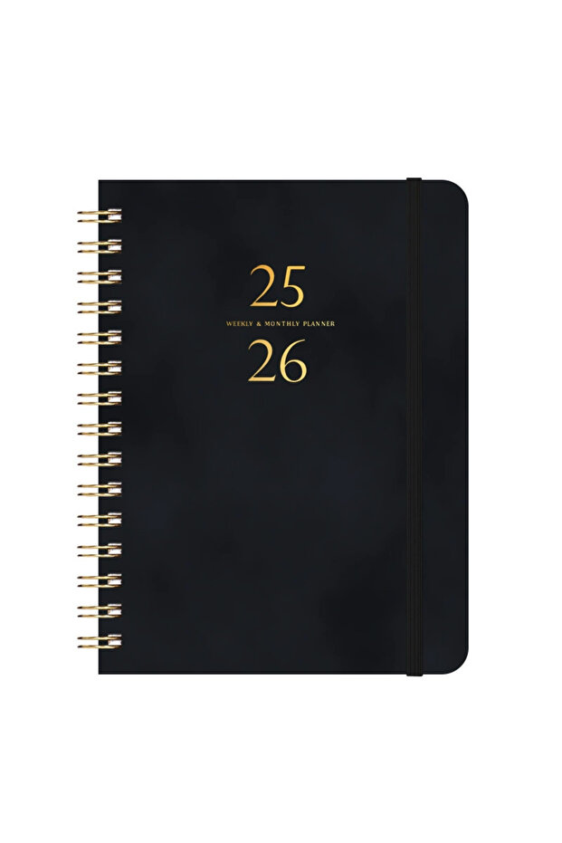 black 2025 Planner, Weekly and Monthly Planner Spiral BoundJuly 25th to June 26th Hardcover 2025 Cal