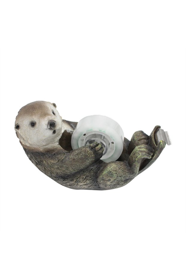 Light Grey 1PC/Simulated Animal Otter Tape Dispenser - Cute Stationery Set - Animal Tape Cutter for