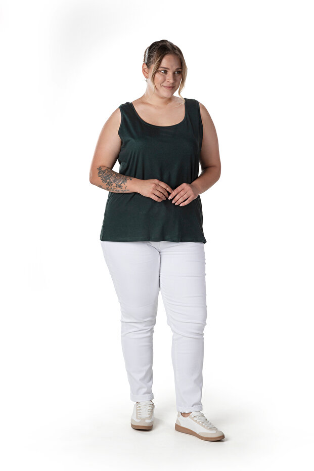 Large Size Zero Sleeve Basic Undershirt 1097164 - 4