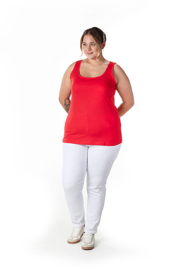 قميص داخلي أساسي بدون أكمام مقاس كبير 1097164 - 5