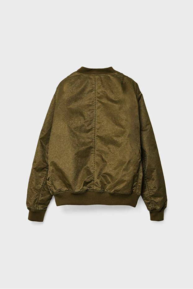 Yıkanmış Görünümlü Bomber Ceket - 6