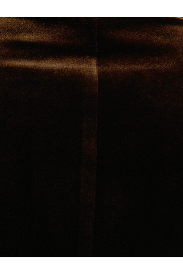 YUKSEK YAKA MIDI KADIFE ELBISE - 6