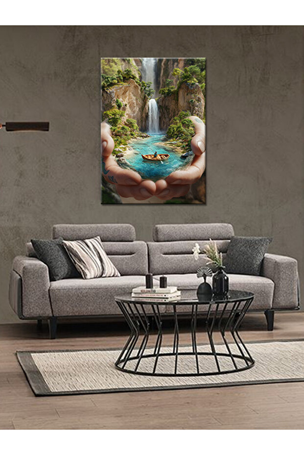 Avuç İçinde Şelale Mdf Tablo - 2
