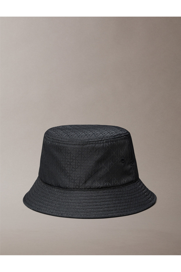 Men Black Ripstop Emblem Logo Bucket Hat - 2