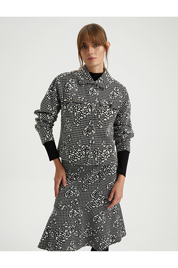 PAMUK KARISIM DESENLI ORME CEKET - 3