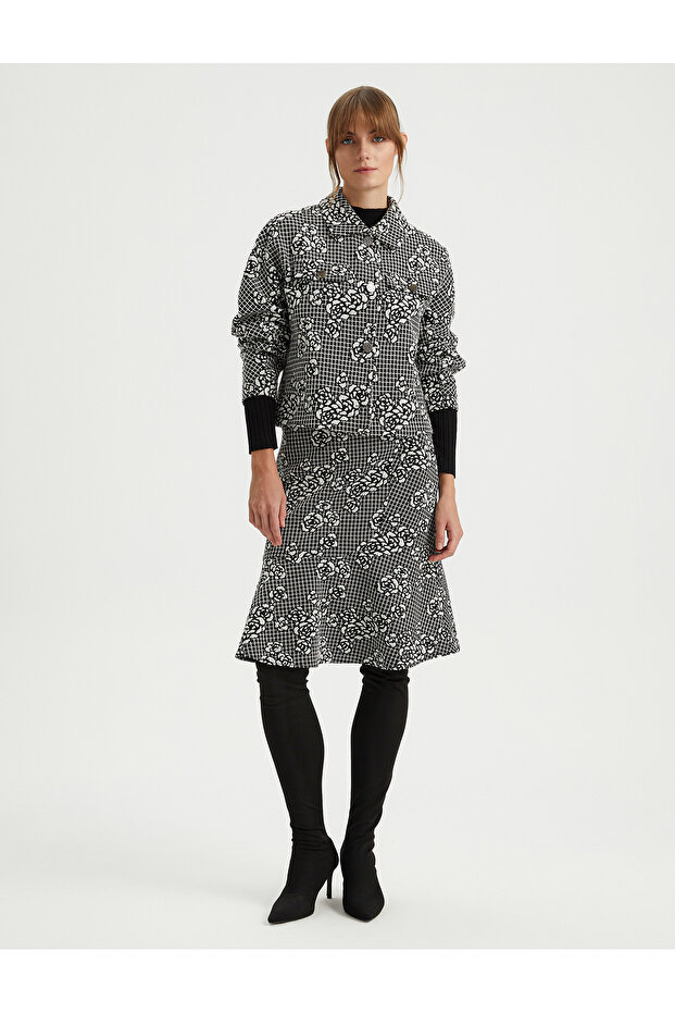 PAMUK KARISIM DESENLI ORME CEKET - 2