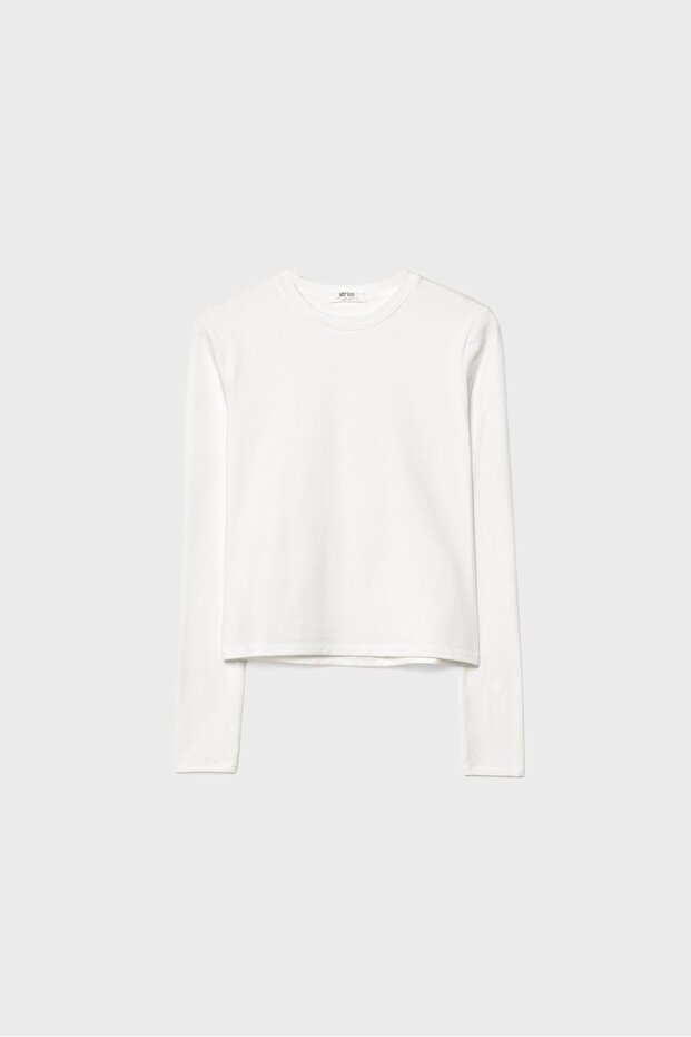 Basic bisiklet yaka tişört - 5