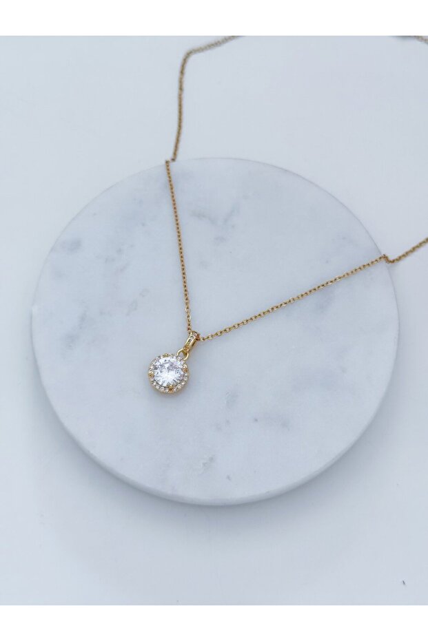 ÇELİK TEK TAŞ KOLYE - 1