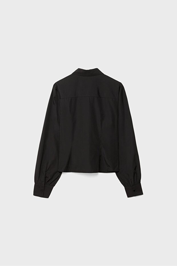 Basic Kabarık Poplin Gömlek - 5