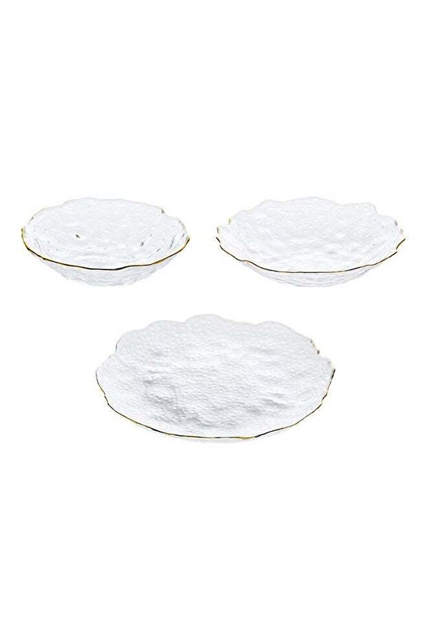 3-Piece Ice Point Special Shaped Wave Plate White 27x6.2x27cm