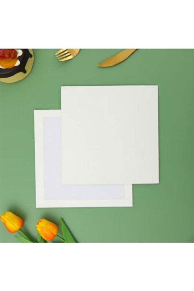 10Pcs White Square Cake Base Sides, Size 14.5 Cm