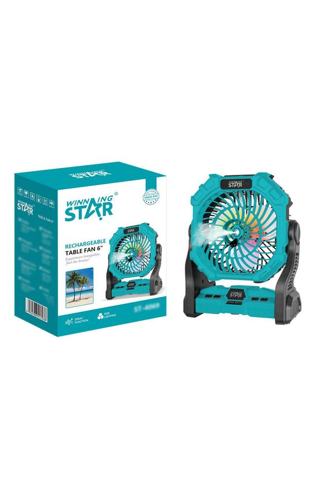 Misting Table Fan – Portable Cooling with Fine Mist for Tents, Desks, Camping & Outdoor Use