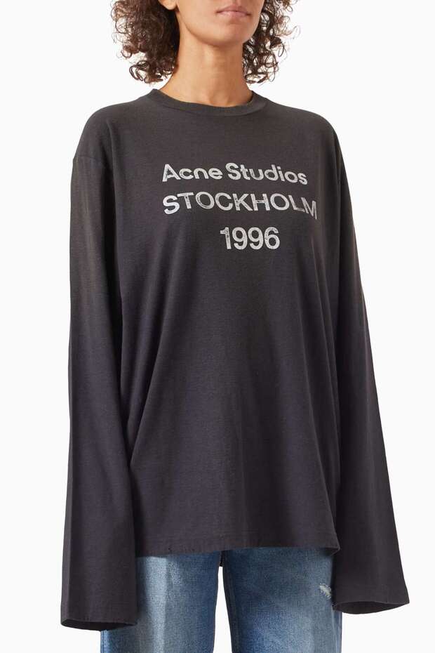 Black 1996 Logo Padded T-Shirt - Cotton Blend - Patterned