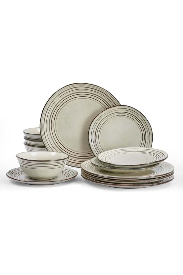 Twilight 12 Piece Handmade Reactive Glaze Dinnerware Set, Set for 4, Speckled Design, Scratch Resis