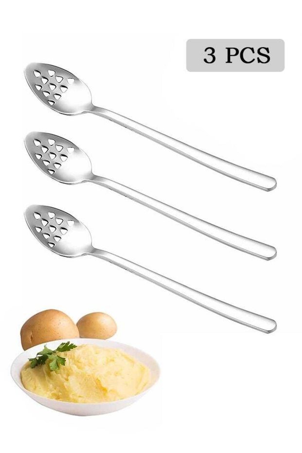 3 Pcs Stainless Steel Slotted Spoons, Chef Craft Slotted Spoon, Kitchen Cooking Restaurant Strainer Tools
