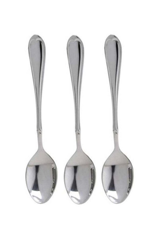 3-Piece Stainless Steel Tea Spoon Set Silver 24x11.7x15.1cm