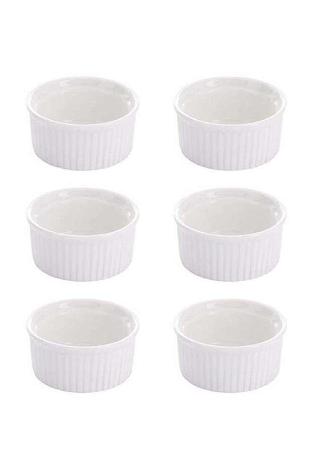 6-Piece Mini Sauce Dish White 6x3inch