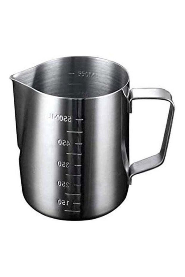 Stainless Steel Milk Frothing Pitcher With Measurement Scales Silver 550ml