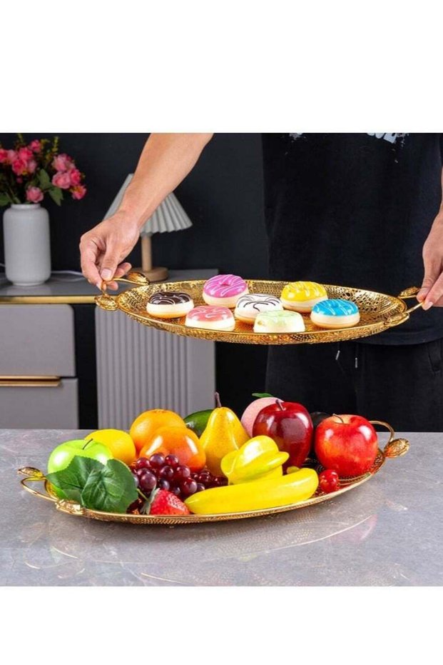 1 Pack Serving Tray Centrepiece Food Serving Appetizer Platter With Handles Large Size Dinner Coffe