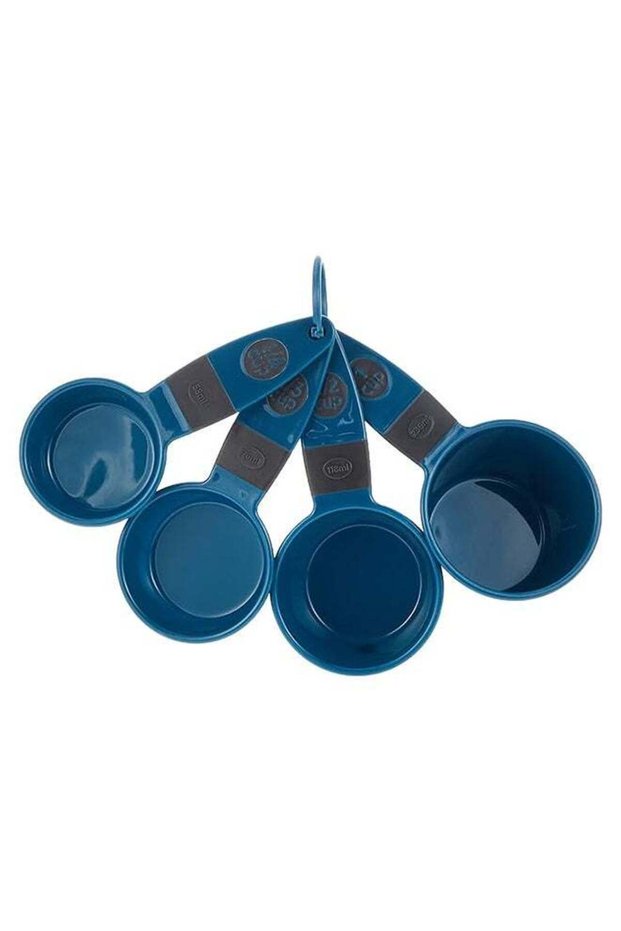 4-Piece Measuring Cup Set Food Preparation Blue 10X4X15cm