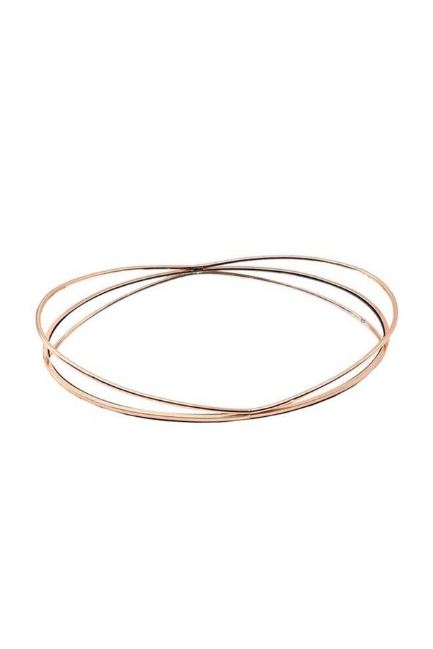 Oval Shaped Mirror Tray Gold/Clear 44.8 x 30.2 x 6cm
