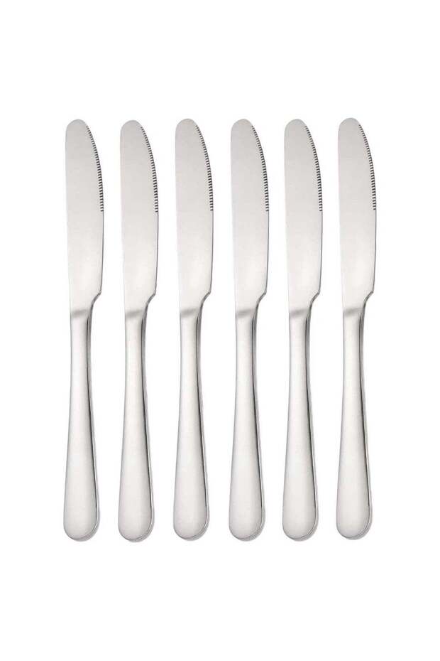 6-Piece Stainless Steel Dinner Knife Set 20.4cm, Durable & Elegant Design