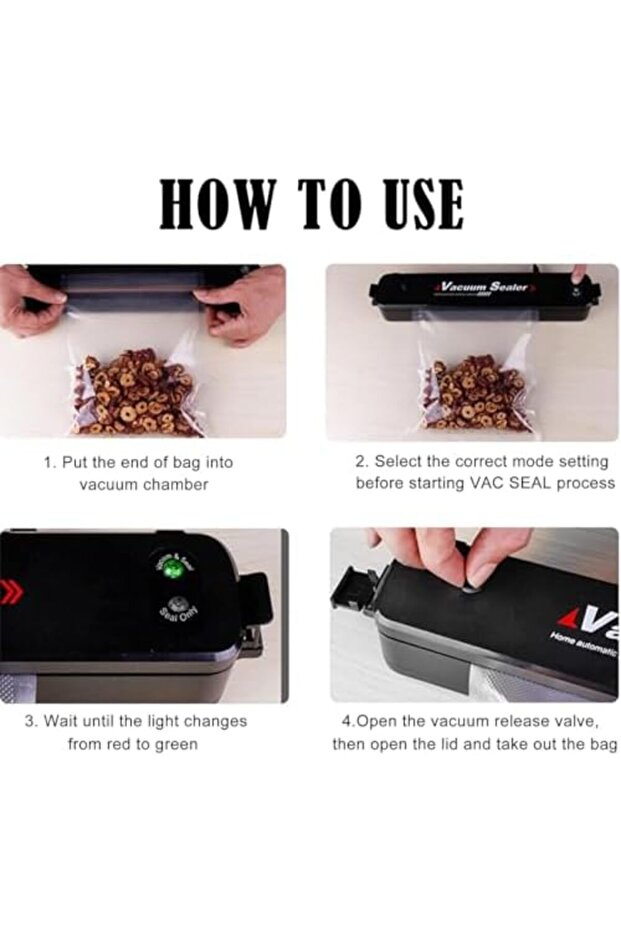 آلة تعبئة وتغليف منزلية أوتوماتيكية محمولة باللون الأسود - 6