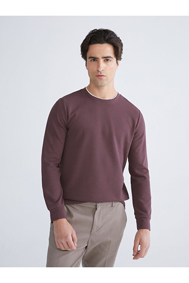 Esvab • Modern & Distinctive Long Sleeve Textured Men's T-Shirt
