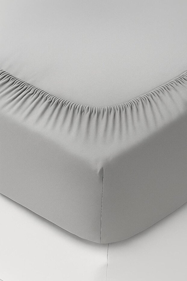 ملاءة سرير مرنة رمادية اللون - 1