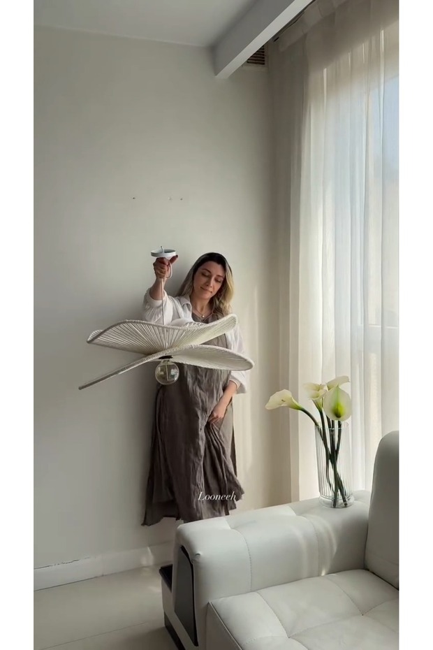 Rustik Tarz Bohem avize Makrome avize Salon avize Yatak Odası Avize Rattan Avize - 3