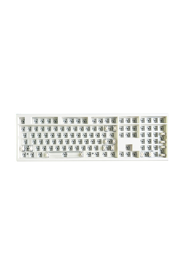 طقم لوحة مفاتيح ميكانيكية للألعاب GMK108 باللون الأبيض مع إضاءة خلفية RGB وهيكل حشية قابل للتبديل السريع