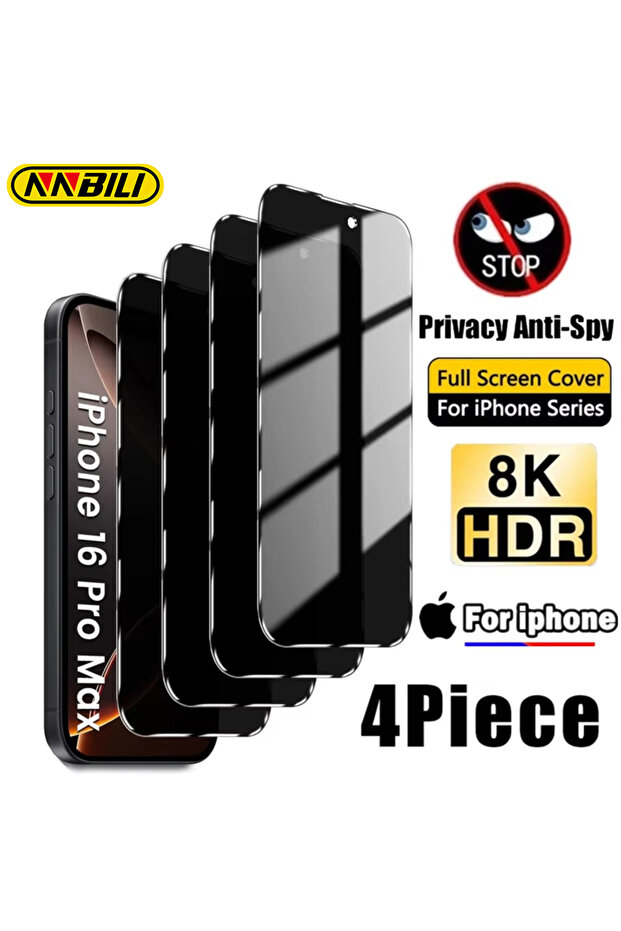 Anti Peeping 4 pieces For iPhone 17ProMax NNBILI 4Pcs Privacy Tempered Glass For iPhone 17 16 15 14