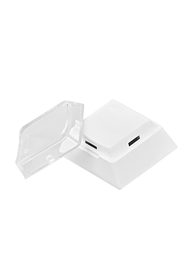 white 12pcs 12/24 Universal Instantly Custom Double-Layer Keycaps with Transparent Cover Cap for DIY - 1
