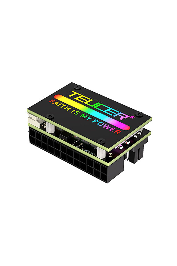 black COOLCIRC ATX Power Supply 24Pin to 90 Degree Adapter 5V RGB Mainboard Motherboard Cable Connec