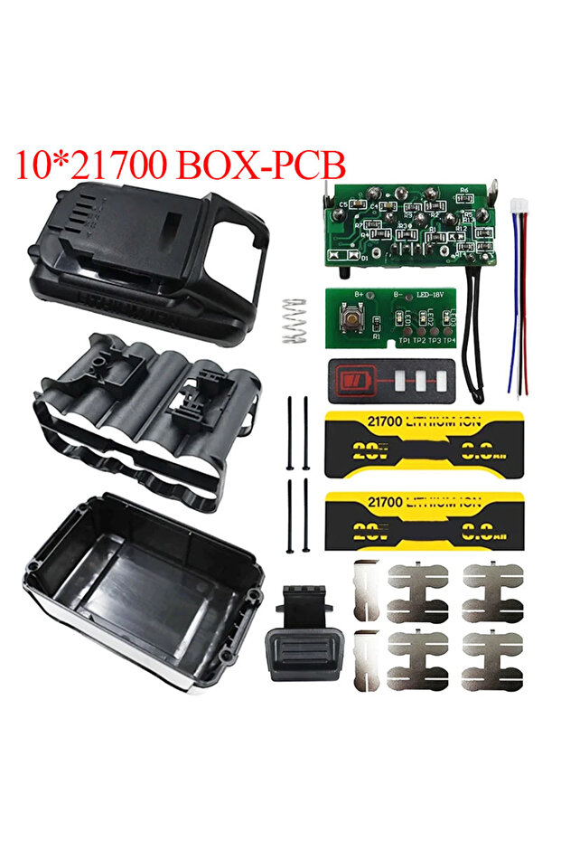 علبة بلاستيكية لبطارية الليثيوم BOXPCB DCB200 10X21700 BMS PCBA لوحة دوائر حماية لـ Dewalt 18 فولت