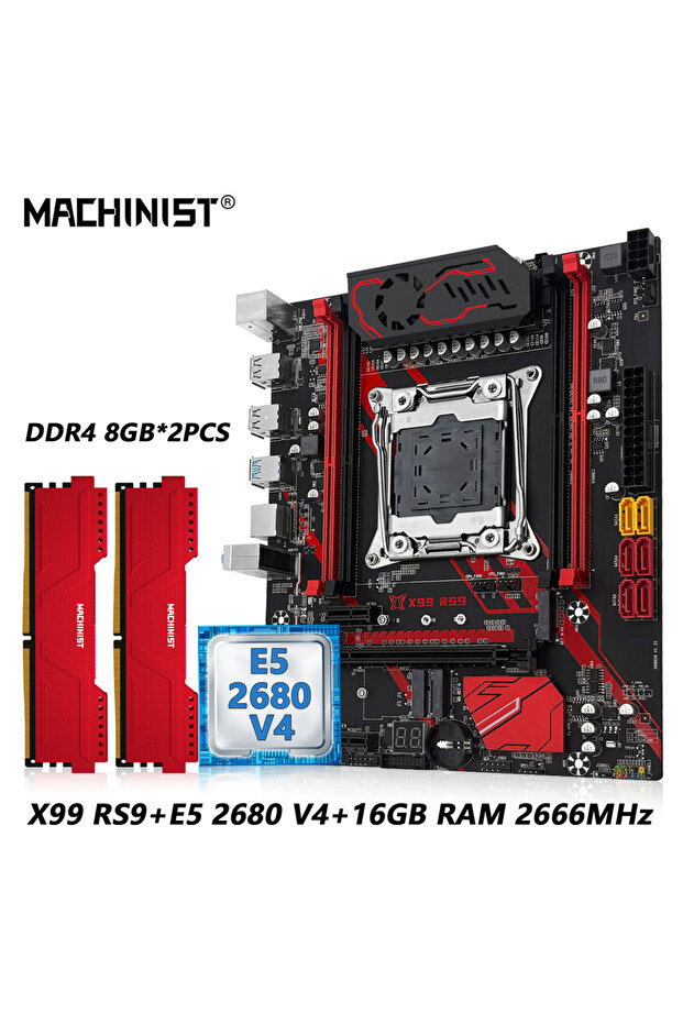 Motherboard+CPU+RAM MACHINIST X99 RS9 Motherboard LGA 2011-3 Intel Xeon E5 2680 V4 CPU And DDR4 16GB - 8