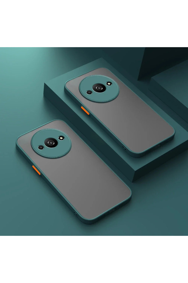 حافظة لهاتف Redmi A3 4G باللون الأخضر الداكن مقاومة للصدمات غير لامعة لهاتف Redmi A3 4G ممتصة للصدمات من مادة TPU الناعمة وشفافة وصلبة