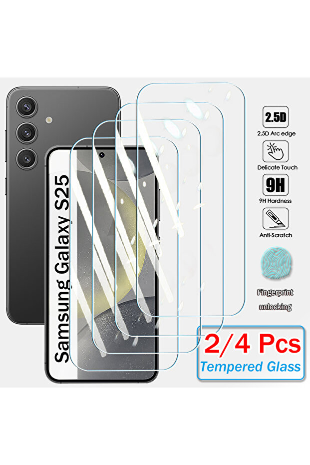 قطعتان من الزجاج عالي الدقة لهاتف Galaxy S25 Plus، أو قطعتان/أربع قطع من واقي الشاشة الزجاجي المقوى لهواتف S26 وS25 وS24 Ultra وS23