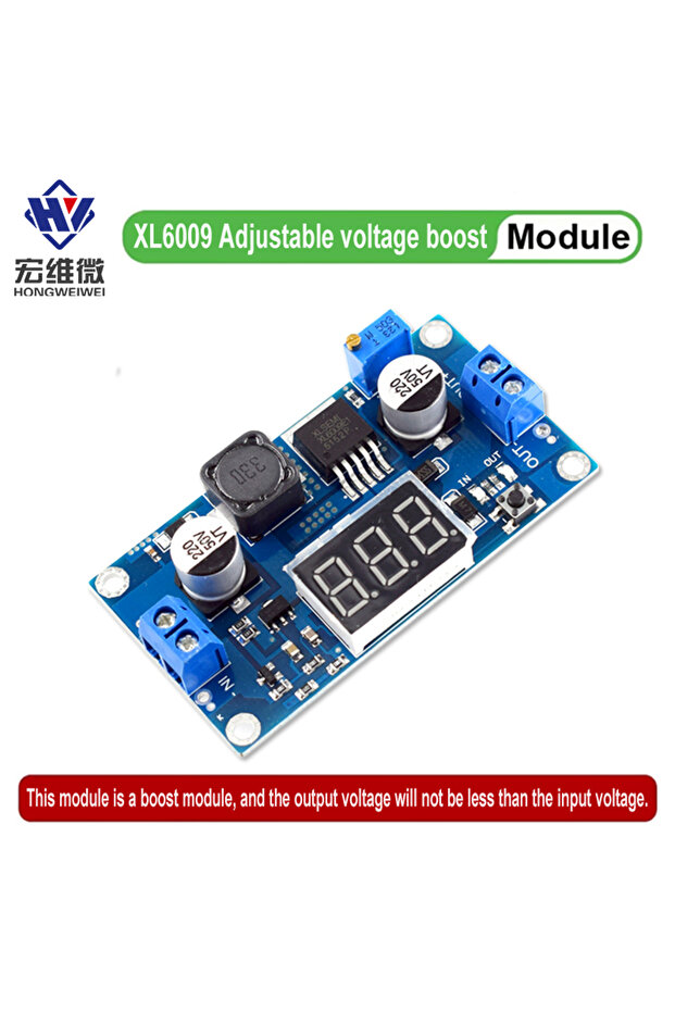 نسخة مطورة من وحدة تعزيز XL6009 DC-DC 5V-32V إلى 5V-40V 4A مزود طاقة قابل للتعديل