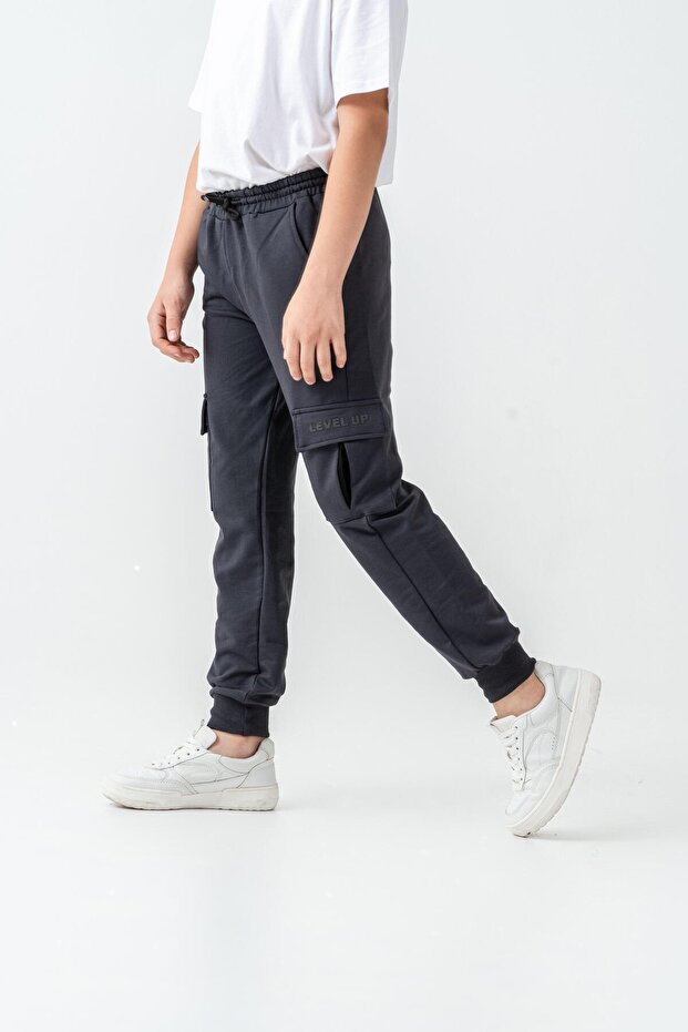 Cargo Pocket Cover Level up Printed Boys' Sweatpants
