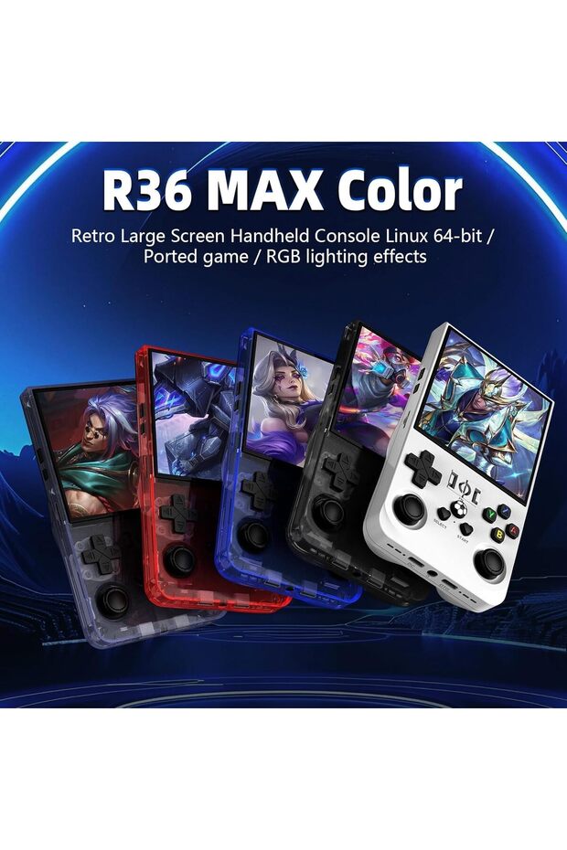 R36MAX Retro Handheld Game Console, 4.0 Inch IPS Screen, 64GB Memory, Portable Arcade Video Gaming C - 2