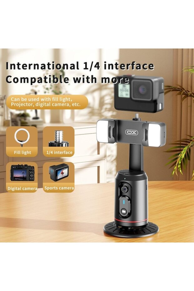 Intelligent Image Stabilizer 360° with Facial Tracking, Wi-Fi, Portable, Remote Control Included, A - 3