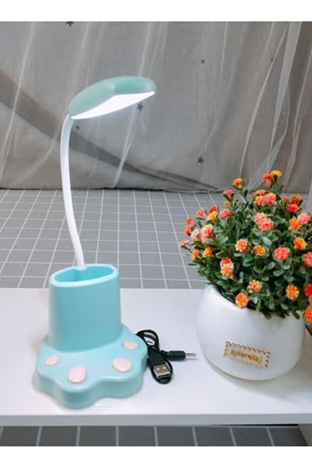 USB Rechargeable LED Table Lamp with Pen Holder Eye Protection, Reading & Gift Use