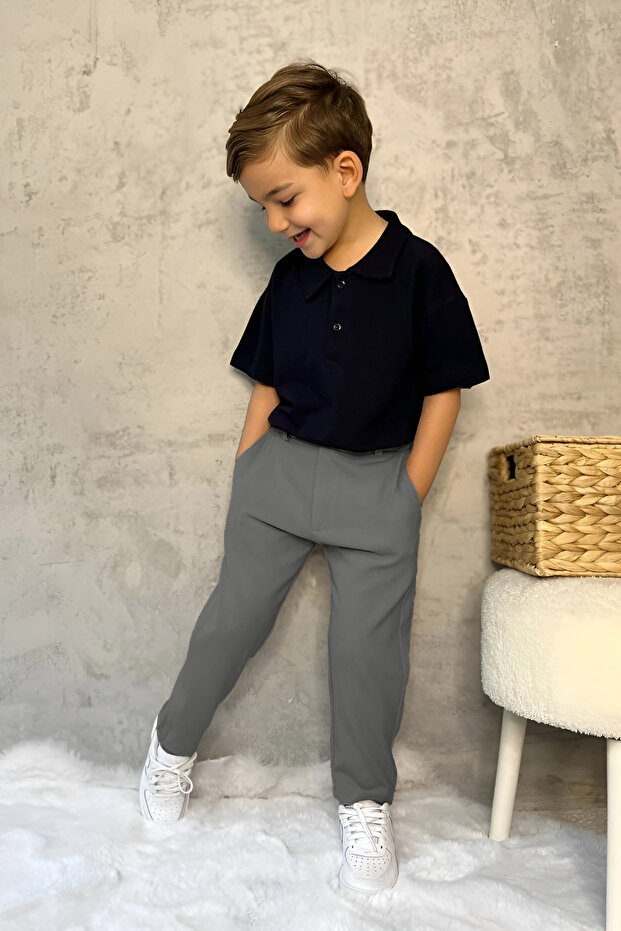 Children's Elastic Waist Trousers for School