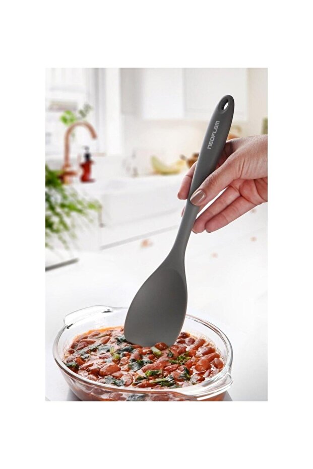 ملعقة سيليكون عميقة باللون الرمادي - 1